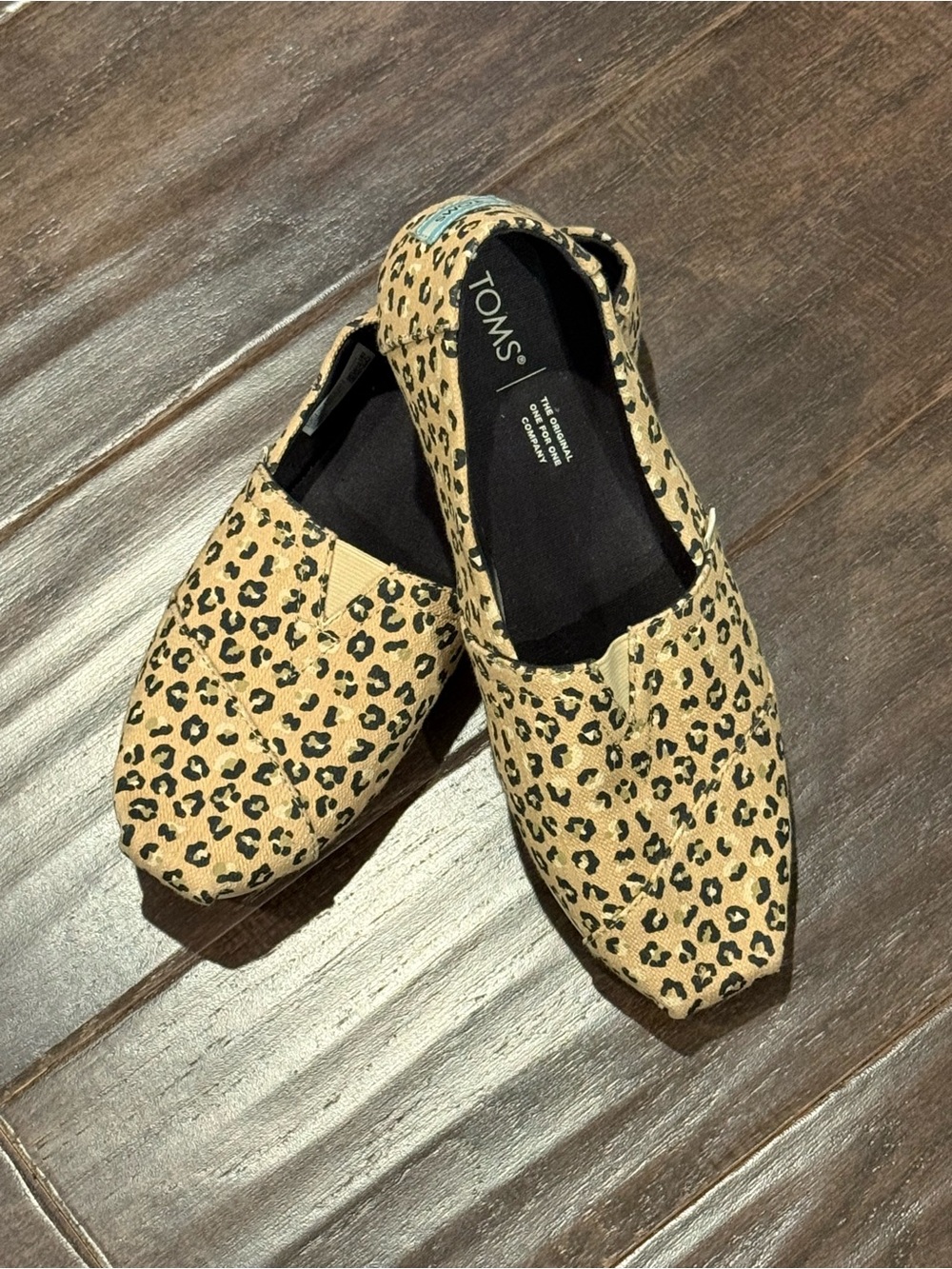 Women’s TOMS Leopard Print Slip-Ons - Tan and Black